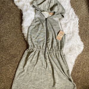 Charmed‎ Hearts Hooded Zip Front Sleeveless Cardigan Jacket Size Small New